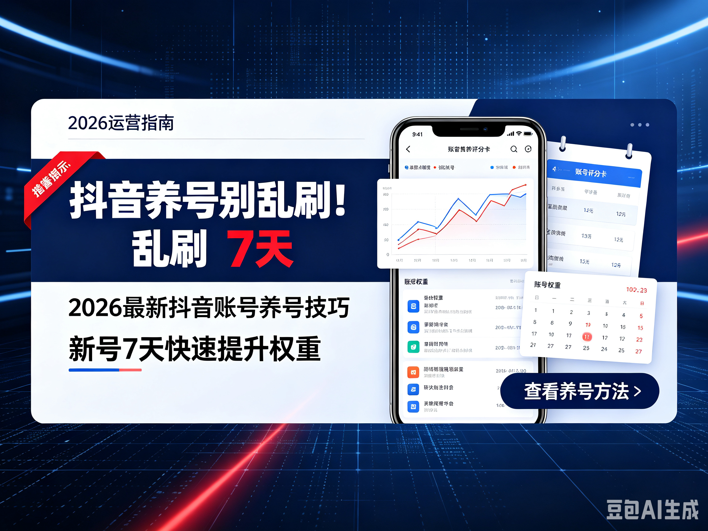 抖音养号别乱刷！2026最新抖音账号养号技巧，新号7天快速提升权重